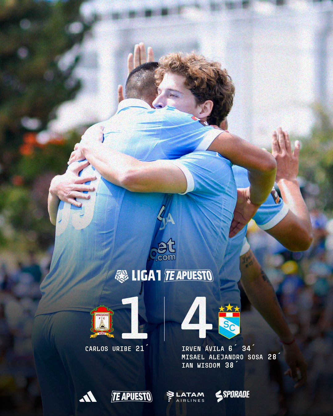 Ayacucho FC 1-4 Sporting Cristal por la fecha 12 del Torneo Apertura 2025.