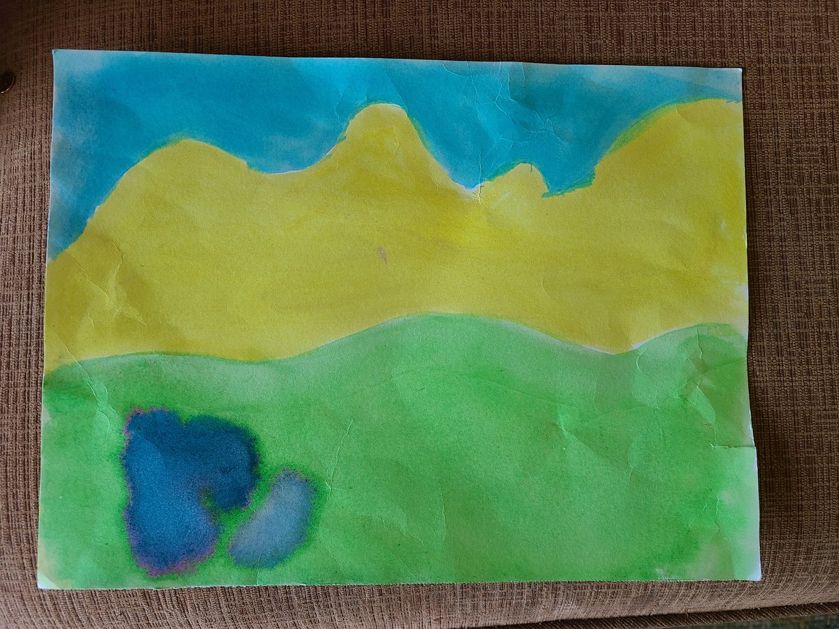 Not to brag, but a couple of kids just came to the door pedaling art, &amp; I scored this piece for $1. (I threw in extra for delivery.)