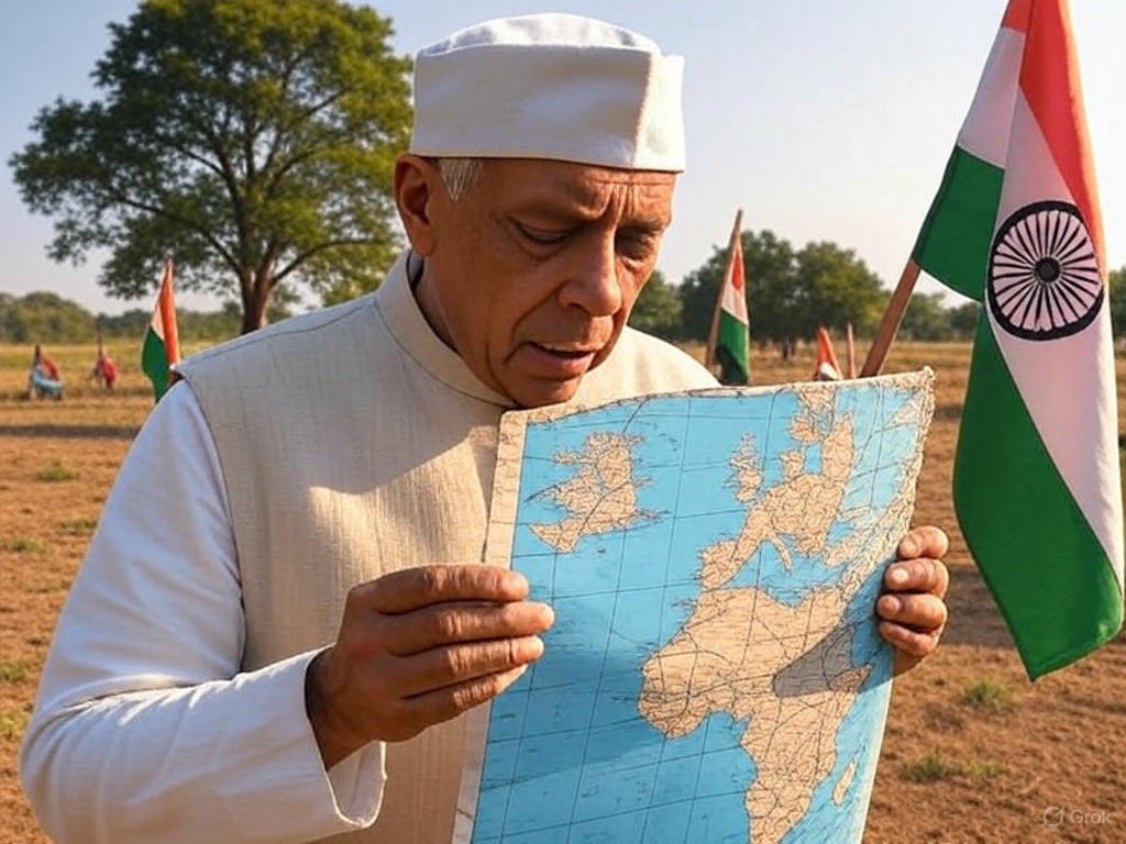 Arunkamboj's tweet image. Nehru ko bhi 1962 aksai chin yaad aaya chacha