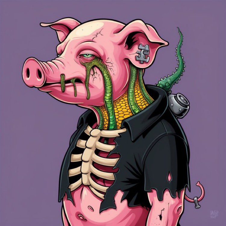 Specialist_005's tweet image. 🧬 Mutation #004 has arrived and it’s oozing attitude 🤩

Ribs outside the shirt 🤩
Glitch in every breath 👀
You don’t collect this piglet… it collects you. 💀🔥
Worth Will Be Increase 📈 

Now live on OpenSea — 1/1 for 0.03 WETH Just Grab It Now For Sure 

🔗…