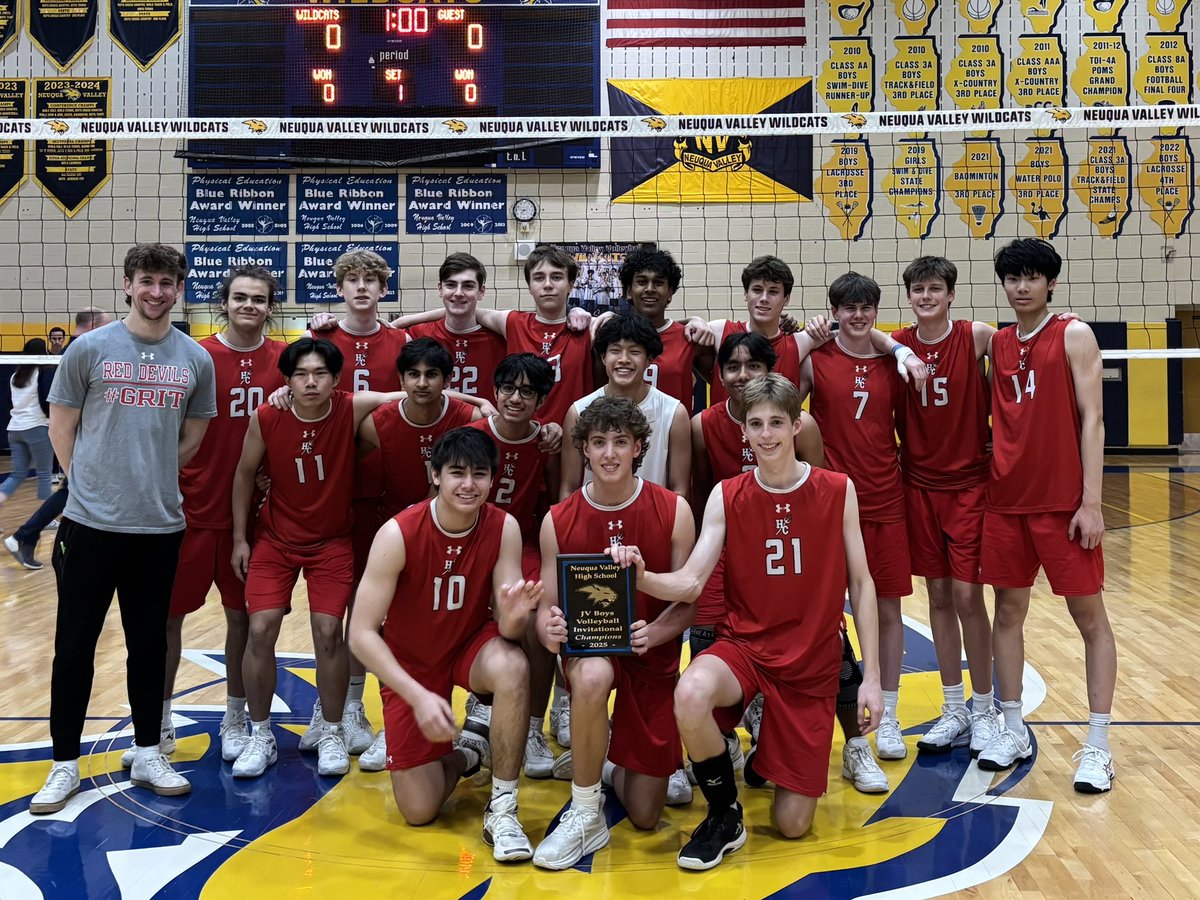 JV Boys Vball wins the Neuqua Valley Invite!  Way to go Red Devils!