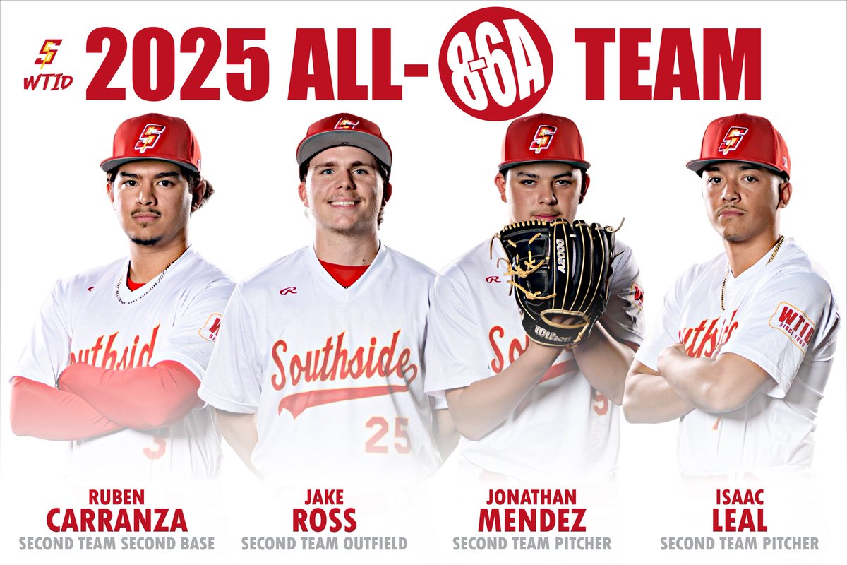 2025 District 8-6A
Second Team All-District

2B - Ruben Carranza
OF - Jake Ross
P - Jonathan Mendez
P - Isaac Leal

#wtid👌