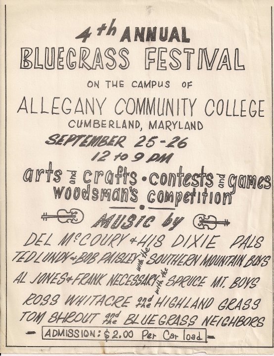 The times, they are a-changin’ ⌛ But we always seem to find our way to Cumberland! Here’s a poster from a bluegrass festival in Cumberland headlined by Del McCoury and His Dixie Pals 🎶 <a href="/DelFest/">DelFest</a> is in a couple weeks, get your tickets now!