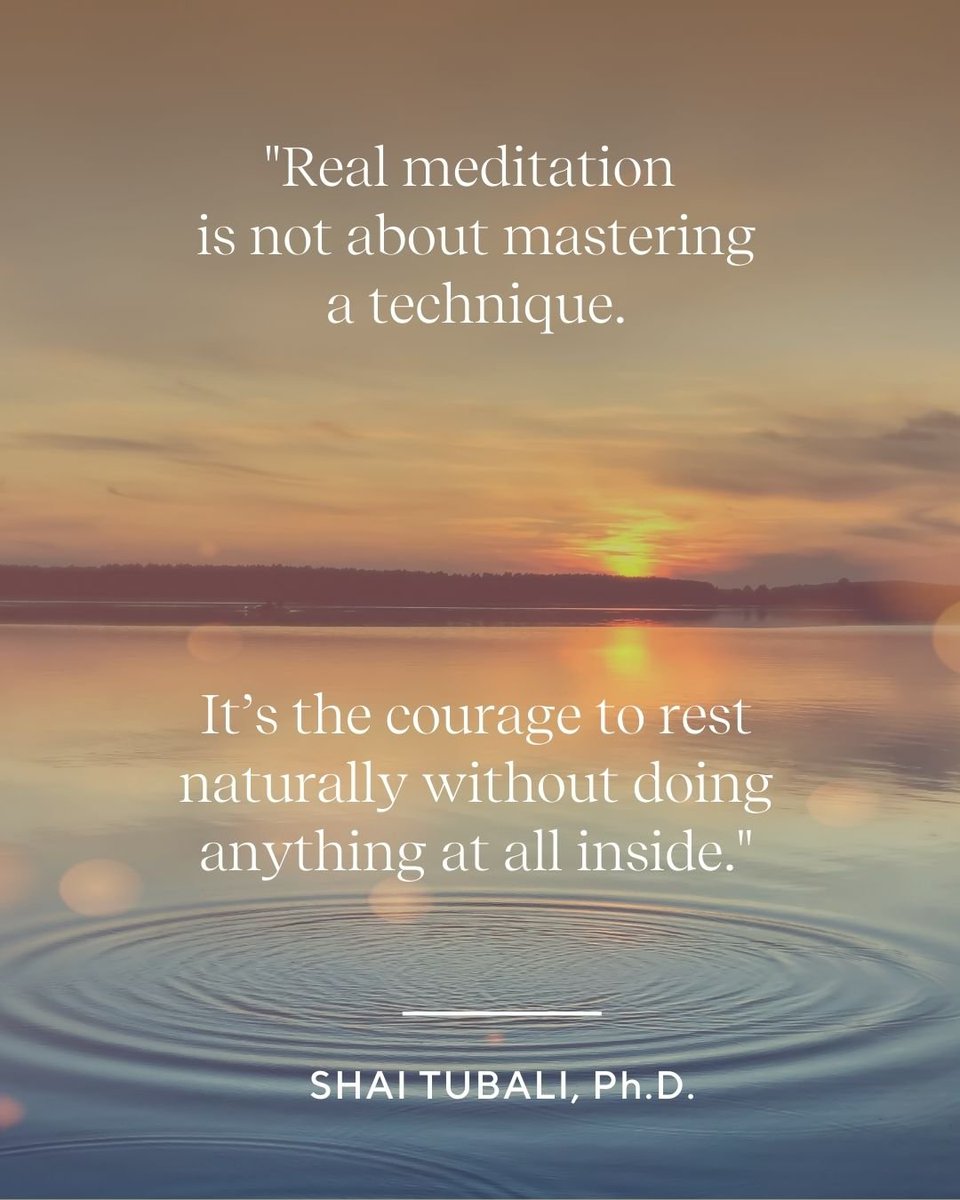 Real meditation is not about mastering a technique.

It’s the courage to rest naturally without doing anything at all inside.
