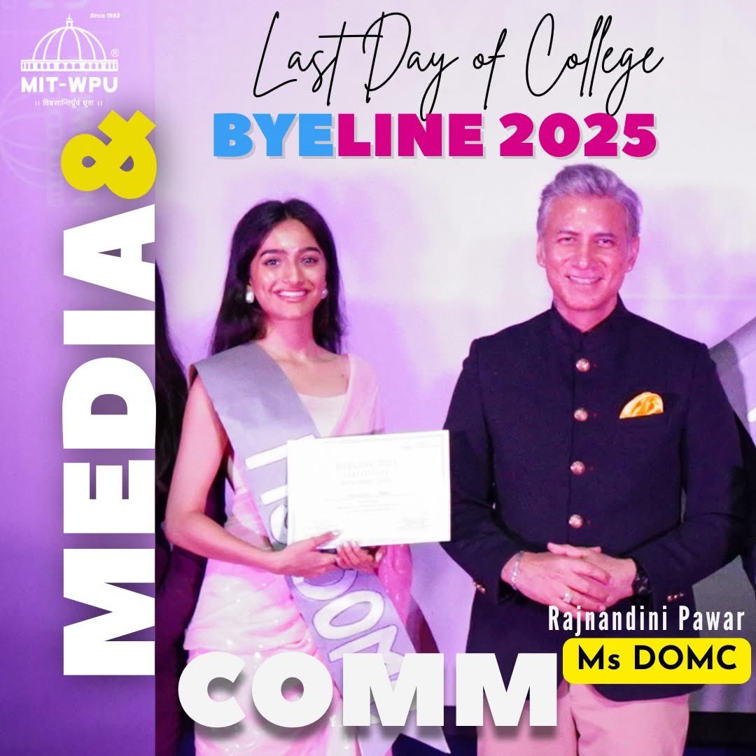 i_dhirajsingh's tweet photo. BIDDING FAREWELL with trophies and sashes at BYELINE 2025
.
My BA & MA Media & Comm students 🙌
.
#mitwpu #pune #mediaandcommunication #farewellparty
#farewell #byeline #mediastudents #classof2025 https://t.co/dffz5dJq5Y