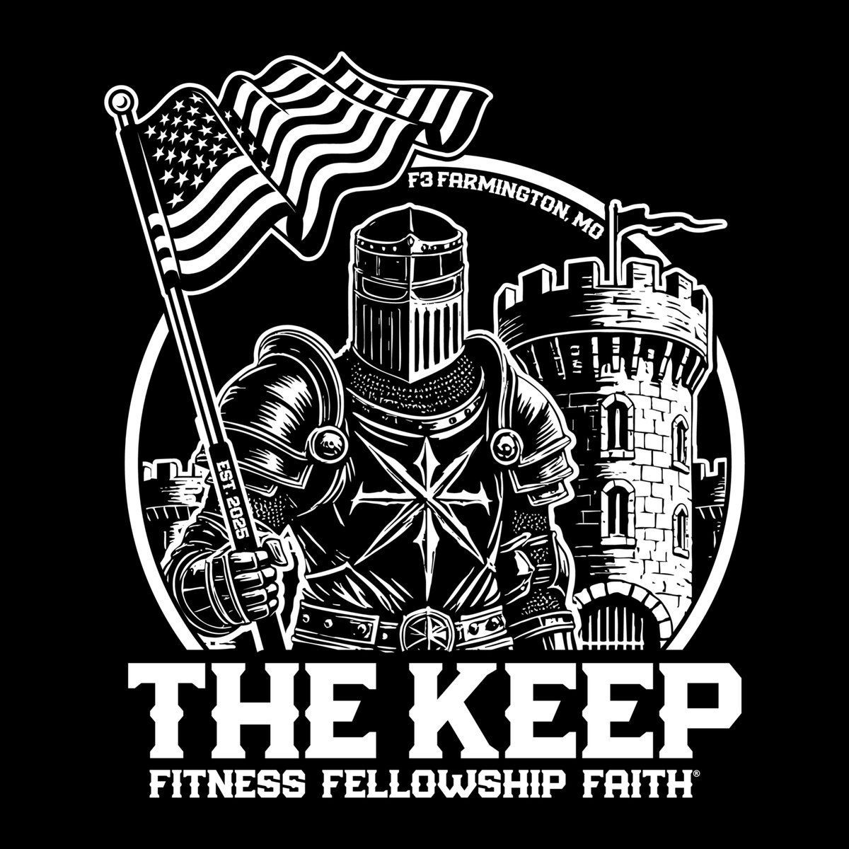 Another #f3logosbysnickers hot off the presses!! Check out The Keep for F3 Farmington, MO  !! Get one at f3gear.com/collections/ac… #logos #mudgear #gearME #F3counts #f3gear @f3nation