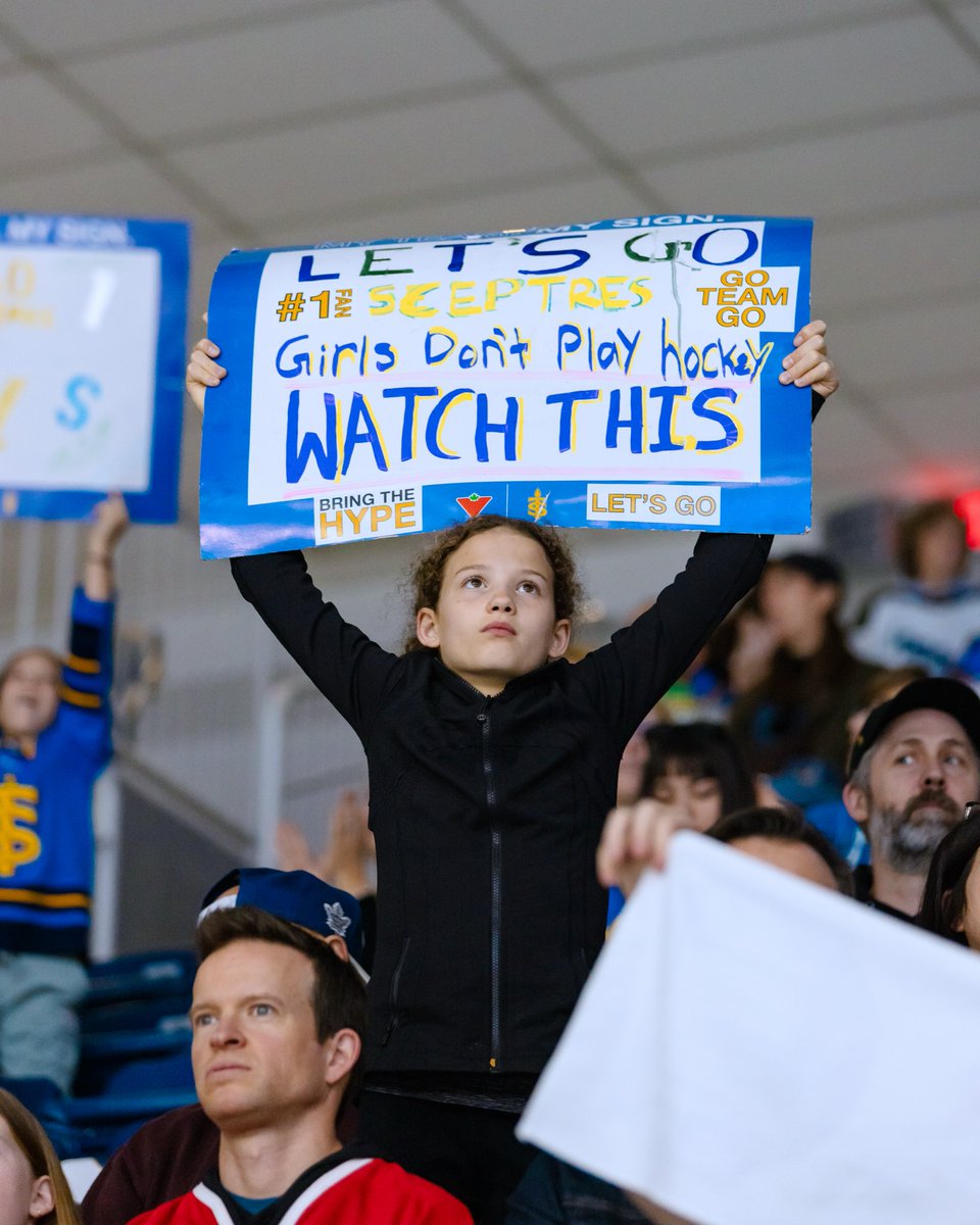 PWHL_Toronto's tweet photo. The playoff energy at home has been UNREAL and the signs have not disappointed 🫶

Can’t wait to take this energy with us into Games 3 and 4!

Toronto Sceptres x @CanadianTire https://t.co/braDkNYiJy
