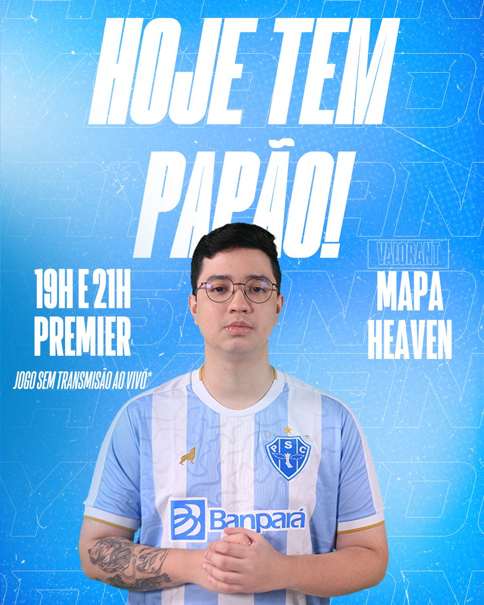 🏆🔥VOLTAMOS E HOJE TEM PREMIER NO VALORANT! 🔥🏆

Com força máxima, muita vontade e garra, nosso time tá pronto pra amassar nos jogos de hoje! 

⏰ Horários:
🕖 19h - Primeira partida 
🕘 21h - Segunda partida 

As partidas não serão transmitidas*

Pra cima, Papão! 🐺💙