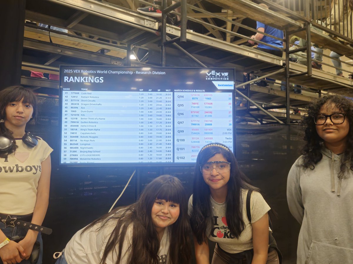 Guillen MS girls team, ARE MAKING A STATEMENT!!! 2025 VEX WORLDS, teaming up with Canada for a nail-biter WIN 27-28. #episd #CTE_EPISD #2025VEXWORLDS