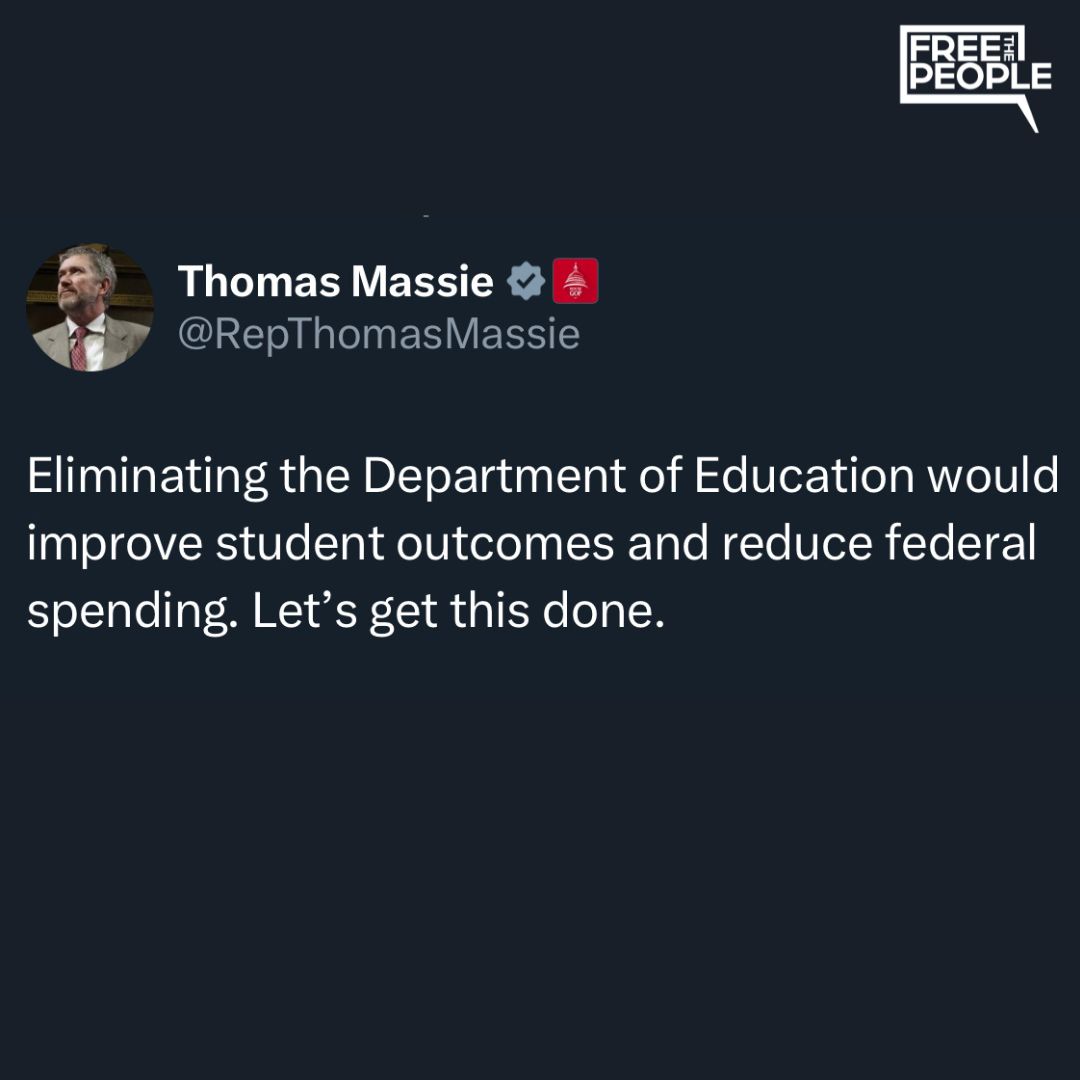 .<a href="/RepThomasMassie/">Thomas Massie</a> is right. End the Ed!