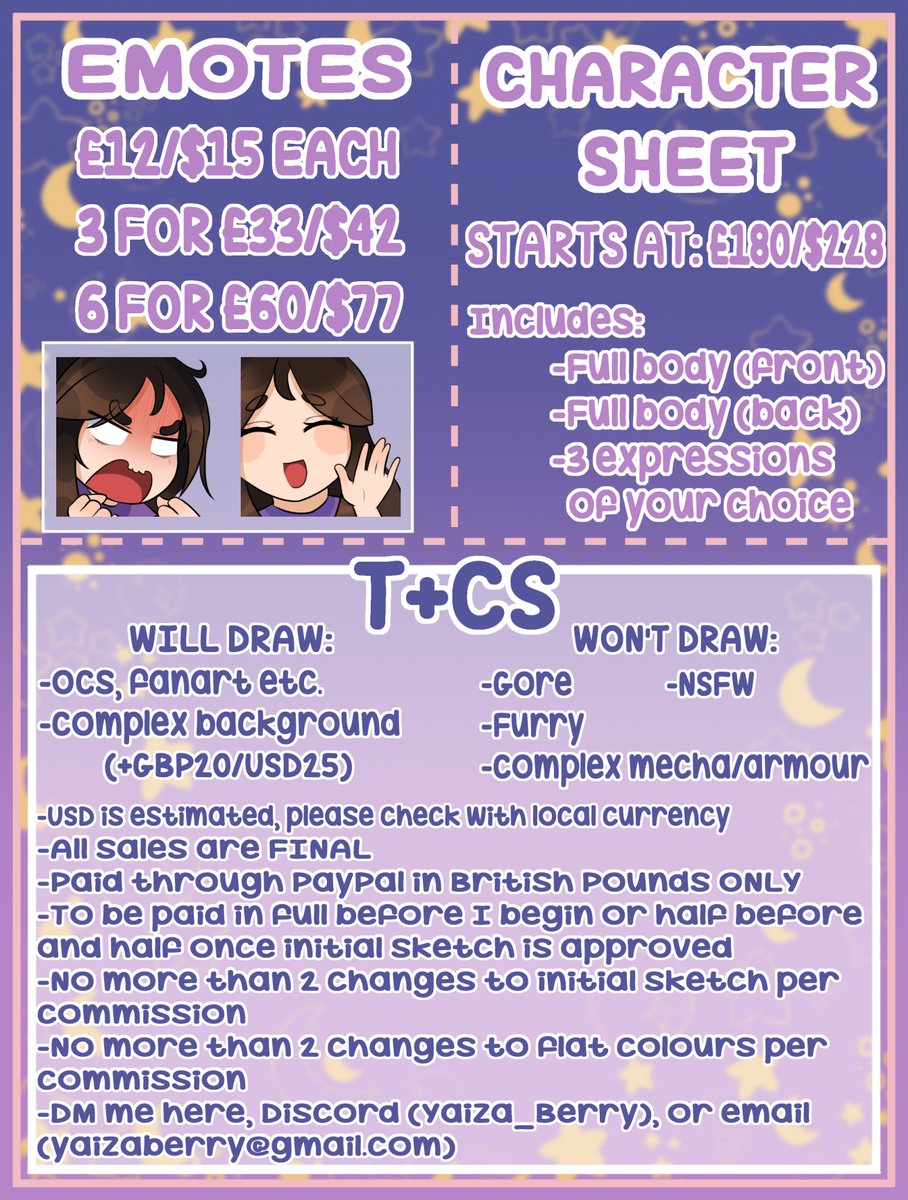 YaizaBerry's tweet image. ~2025 cømms info~
RTs appreciated! Thanks for your support! 💖