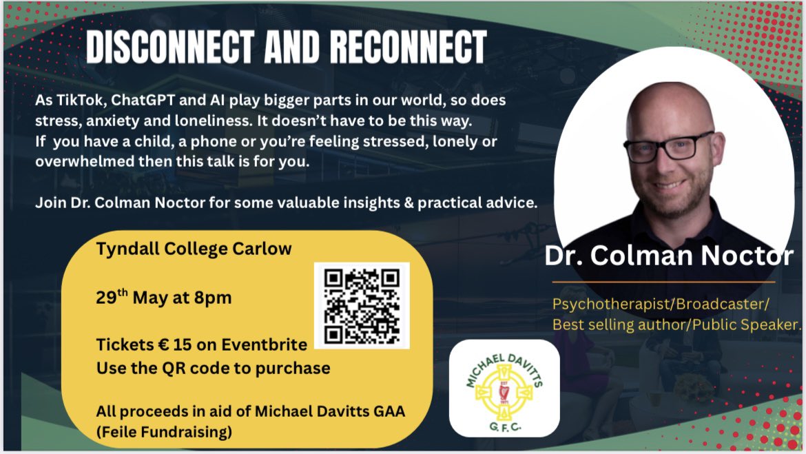 Dr. Colman Noctor (@colnoc77) on Twitter photo In an effort to support my son’s Gaelic Football team’s trip to Feile I am hosting a public talk in Carlow later this month. All support much appreciated. In an effort to support my son’s Gaelic Football team’s trip to Feile I am hosting a public talk in Carlow later this month. All support much appreciated.
