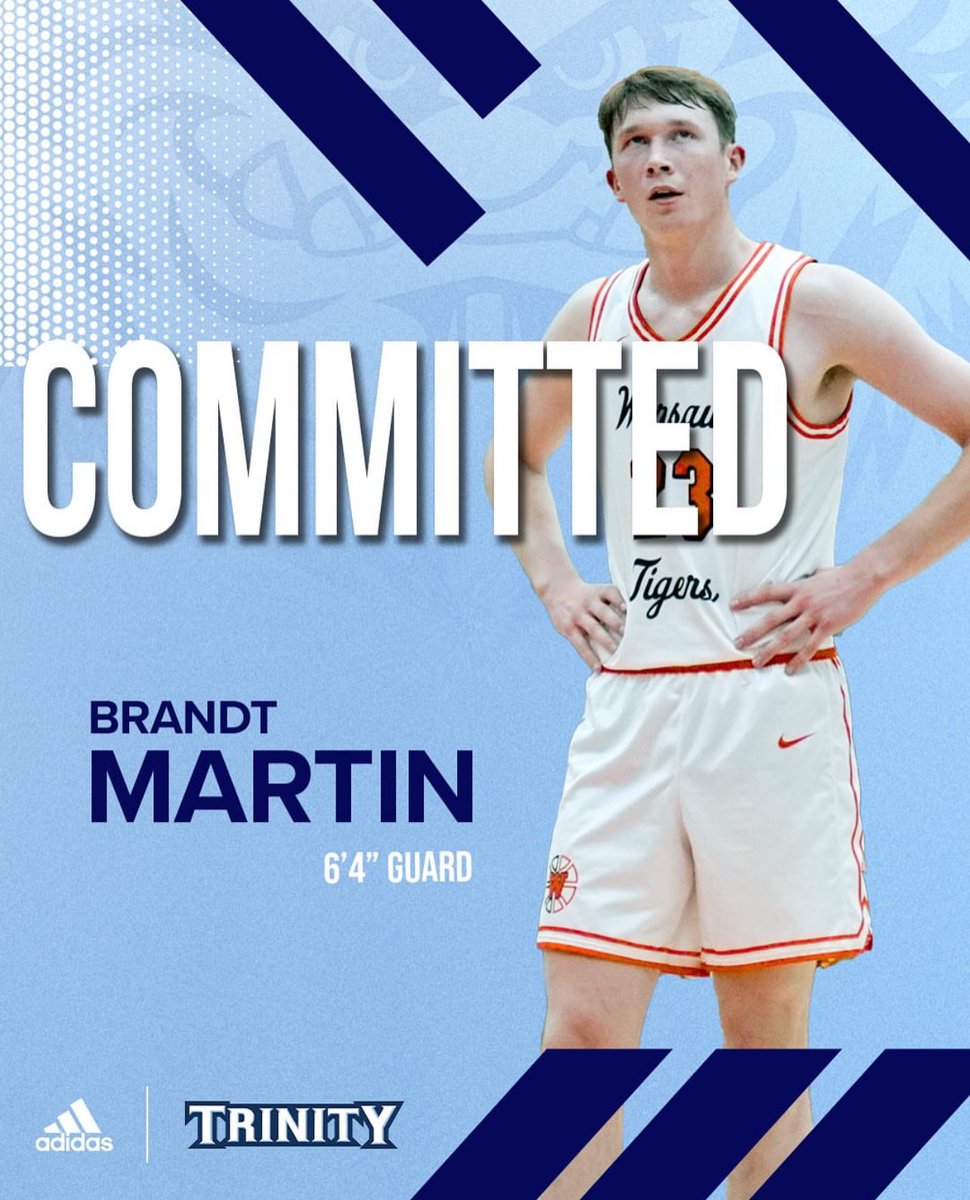 Congrats to Senior BRANDT MARTIN on his commitment to play basketball at Trinity! Tiger Baseball is proud of your hard work and commitment! #Committed