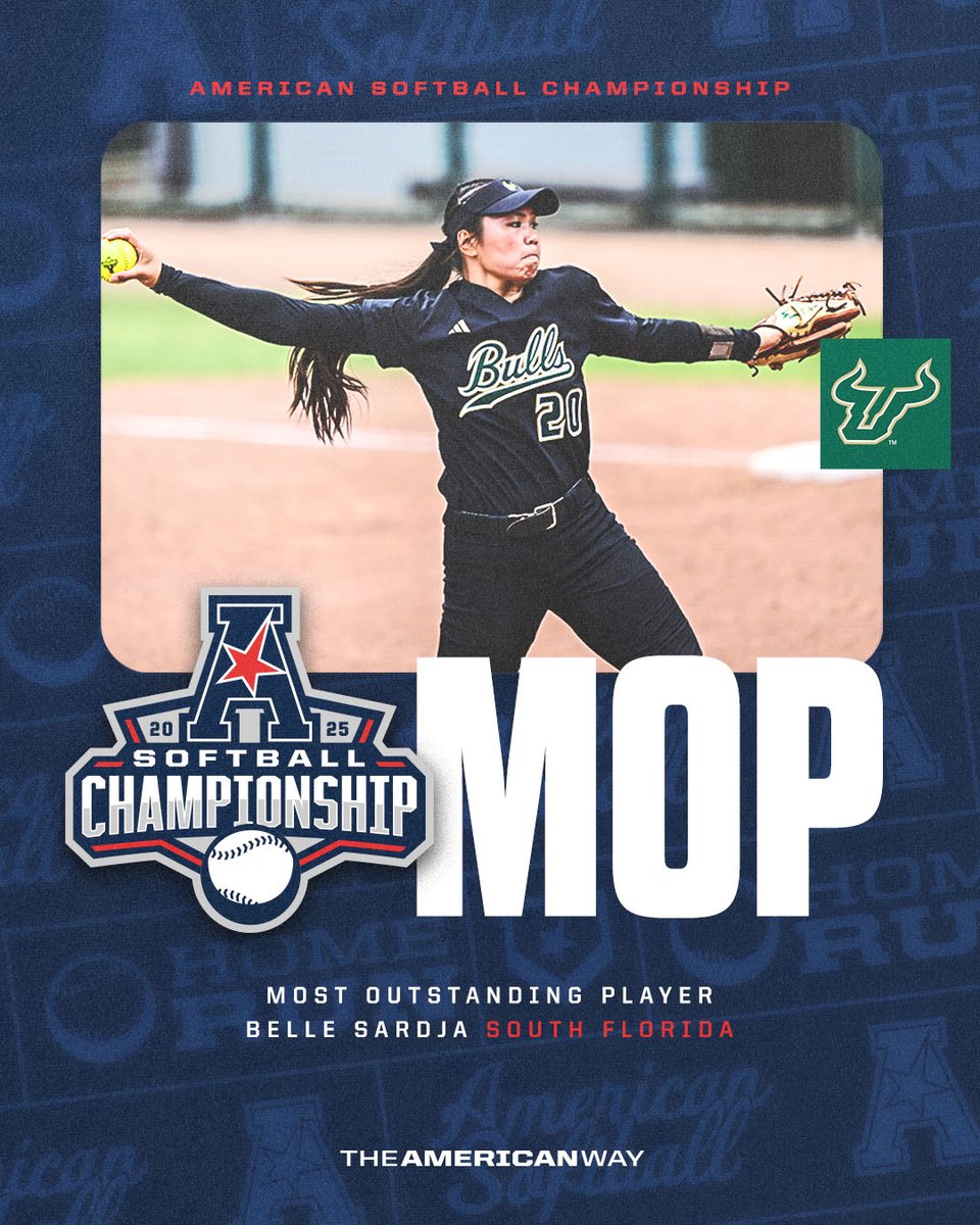 The American (@american_conf) on Twitter photo The American Softball Championship 𝗠𝗼𝘀𝘁 𝗢𝘂𝘁𝘀𝘁𝗮𝗻𝗱𝗶𝗻𝗴 𝗣𝗹𝗮𝘆𝗲𝗿🏆
Belle Sardja x <a href="/USFSoftball/">USF Softball</a> 🤘
#AmericanWay x #AmericanSB The American Softball Championship 𝗠𝗼𝘀𝘁 𝗢𝘂𝘁𝘀𝘁𝗮𝗻𝗱𝗶𝗻𝗴 𝗣𝗹𝗮𝘆𝗲𝗿🏆
Belle Sardja x <a href="/USFSoftball/">USF Softball</a> 🤘
#AmericanWay x #AmericanSB