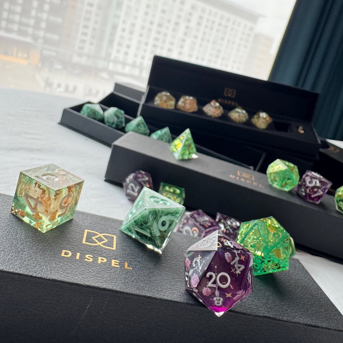 Hollie Bennett (@hollieb) on Twitter photo So many new dice from <a href="/dispeldice/">DISPEL DICE | Sea Creatures LIVE</a>!
It’s a very Grēnweard inspired collection, and they rolled pretty well for me at our live show last night, so we’re off to a great start! So many new dice from <a href="/dispeldice/">DISPEL DICE | Sea Creatures LIVE</a>!
It’s a very Grēnweard inspired collection, and they rolled pretty well for me at our live show last night, so we’re off to a great start!