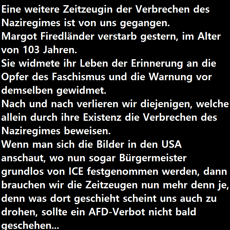 kommando161's tweet photo. Möge die Erde #margotfriedländer leicht sein, denn #niewiederistjetzt .
#fckafd #fcknzs und #fckcdu https://t.co/zseXFEONgv
