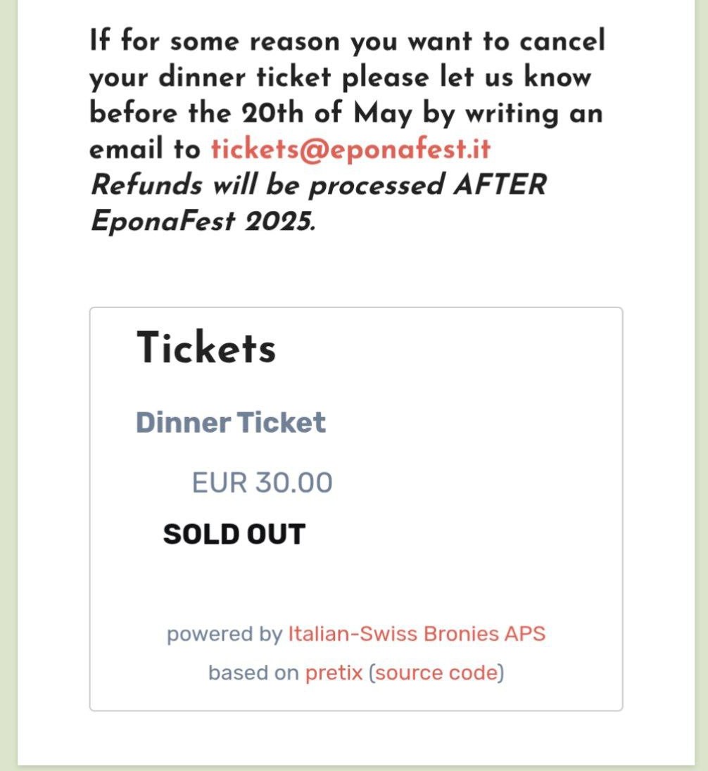 Wow! You really like pizza uh?
The pre-con dinner on Friday went sold out in just one day, so we decided to add some more seats!
15 more tickets are available now, get yours now! eponafest.it/pizza-dinner/