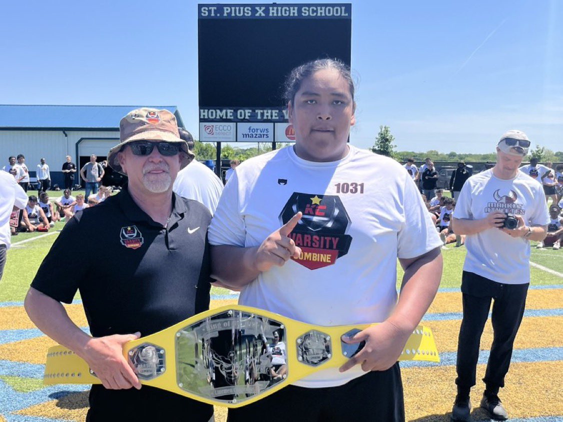 Bailey Johnson (@_baileyjohns0n) on Twitter photo <a href="/Varsitycombine1/">KC Varsity Combines</a> results
Ht - 74.5
Wt - 355
Hand - 10
Wingspan - 79
10 yard fly mph- 14.9
Shuttle - 5.30
Broad jump - 78
L cone drill - 9.81
Vertical - 19.4
3 offers
OL King of the hill winner <a href="/Varsitycombine1/">KC Varsity Combines</a> results
Ht - 74.5
Wt - 355
Hand - 10
Wingspan - 79
10 yard fly mph- 14.9
Shuttle - 5.30
Broad jump - 78
L cone drill - 9.81
Vertical - 19.4
3 offers
OL King of the hill winner