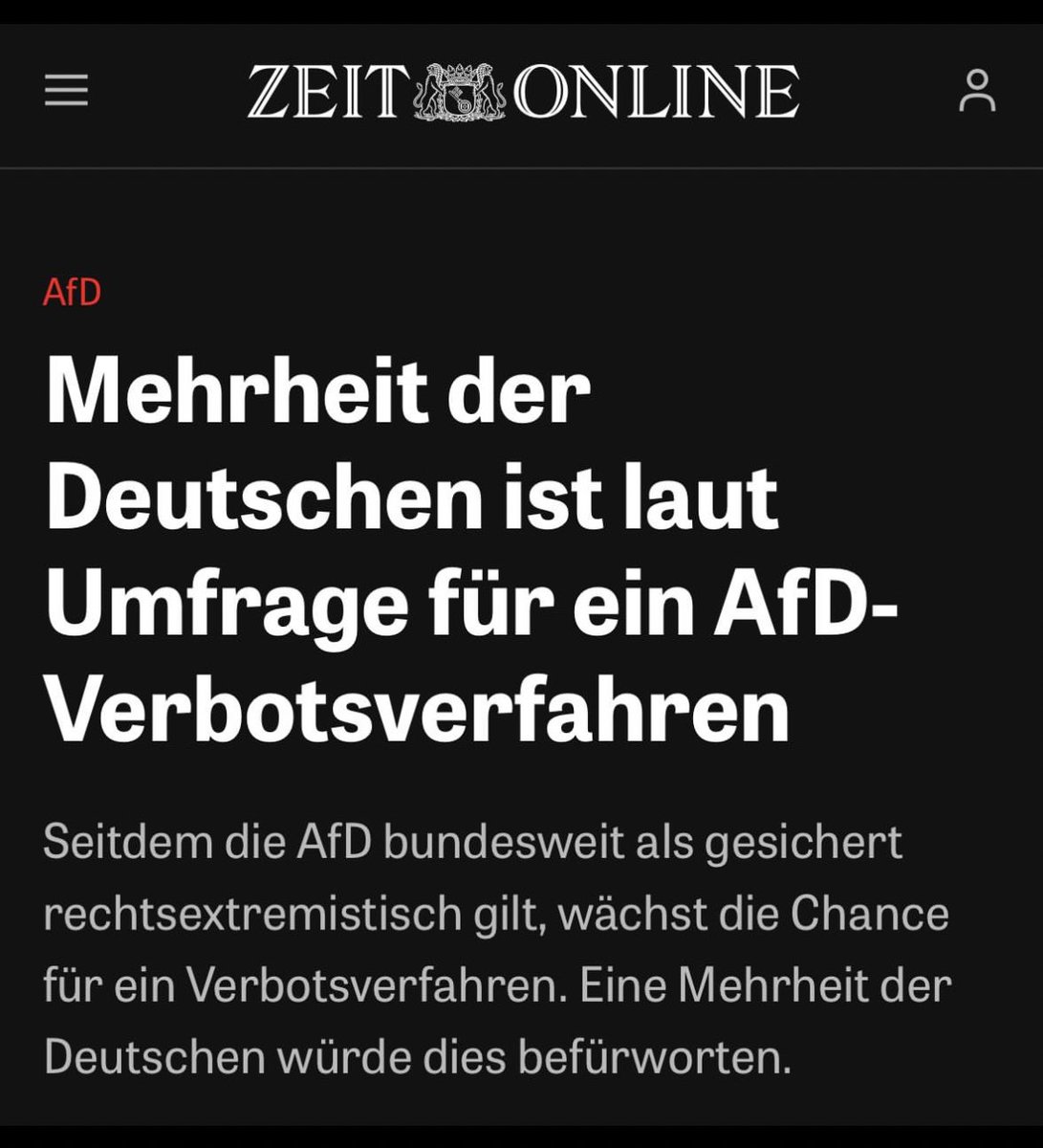 AfD Fans: „Aber man muss doch darauf hören, was die Mehrheit der Deutschen will!!1!1!1“

Die Mehrheit der Deutschen: