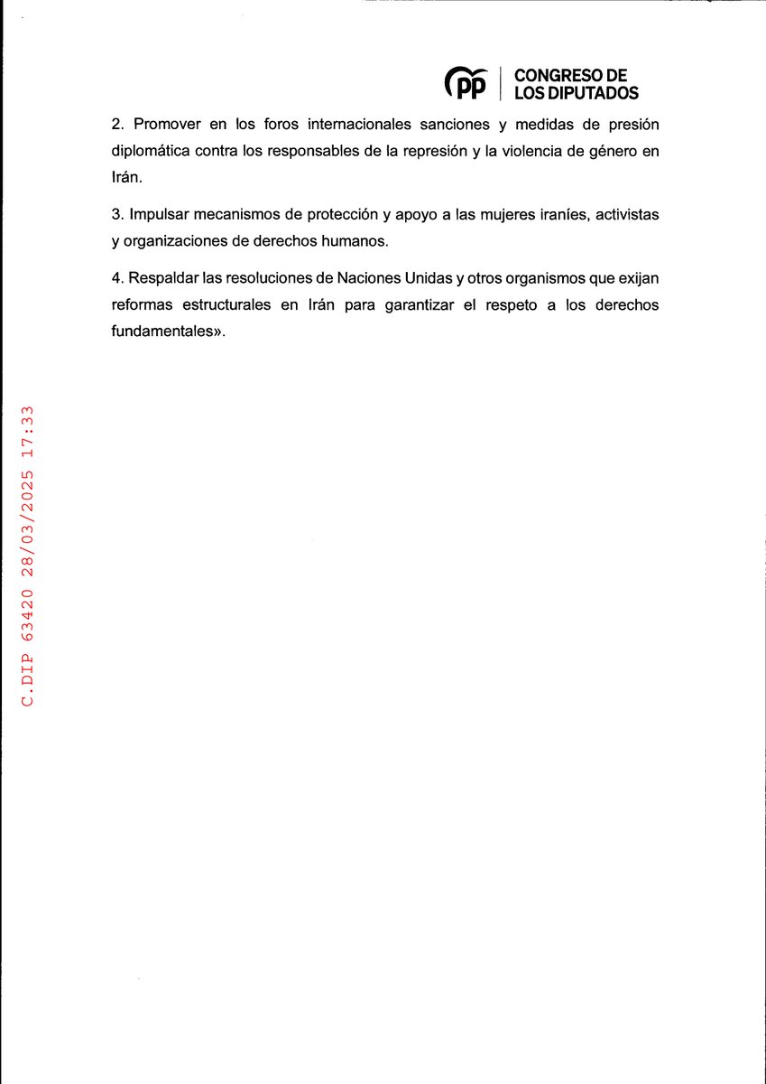 Una iniciativa de @gppopular en <a href="/Congreso_Es/">Congreso</a> 🇪🇸 sobre derechos humanos y de las mujeres en Irán, respaldada por otros grupos, logró apoyo unánime en la Comisión de Asuntos Exteriores. Se urge: Sanciones, investigación de violaciones y rendición de cuentas. ¡Enhorabuena! 👏👏👏