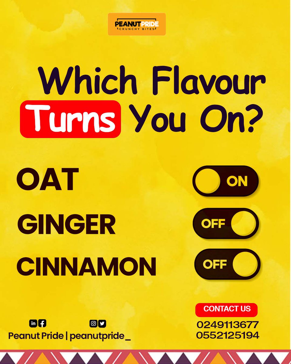 🔥 What’s Your Flavor? 🔥
We’re turning up the taste! 🌟
Tell us—which Peanut Pride flavour gets your taste buds dancing? 🥜💥
Drop your fave in the comments, and let’s see which one’s the real crowd-pleaser!

#PeanutPrideGhana #FlavourOn #TasteTheCrunch #PeanutToTheWorld