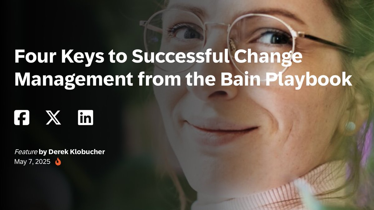 atsapanoglou's tweet image. 4 Keys to Successful Change Management from the Bain Playbook
news.sap.com/2025/05/succes…

1️⃣ Build an airtight case for change
2️⃣ Create a community of super-users
3️⃣ Maintain a clean core
4️⃣ Establish transparent performance metrics &amp;amp; governance structures

#SAP #SAPCloudERP @SAP