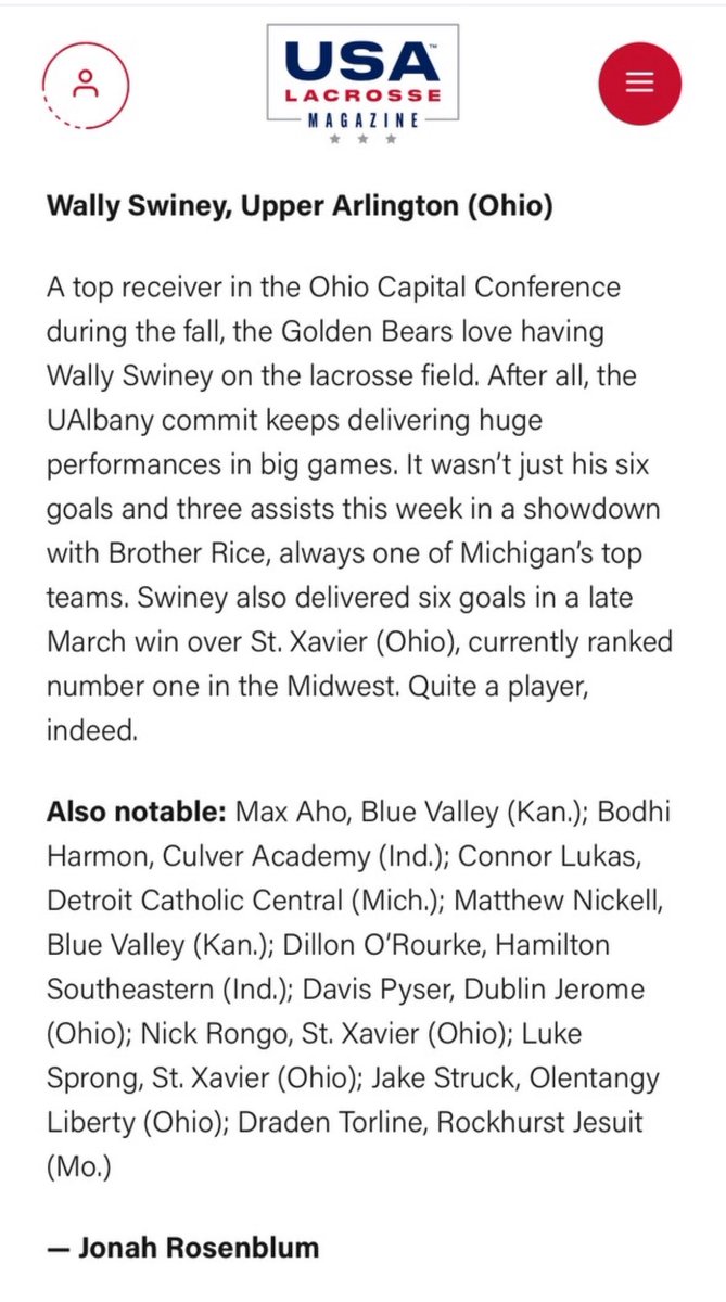 UA Men's Lacrosse (@uamenslacrosse) on Twitter photo Deserved. Congratulations, Wally and thank you <a href="/USALacrosseMag/">USA Lacrosse Magazine</a> for the recognition. Deserved. Congratulations, Wally and thank you <a href="/USALacrosseMag/">USA Lacrosse Magazine</a> for the recognition.