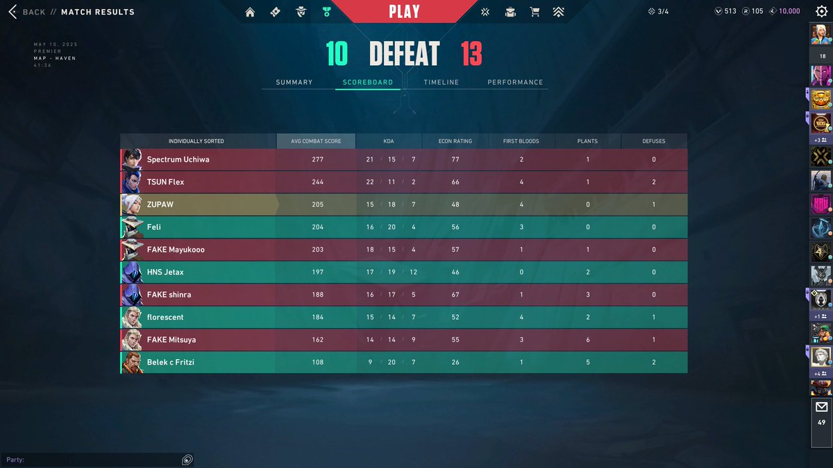 0-2 Week premier invite
Unlucky après les OTF