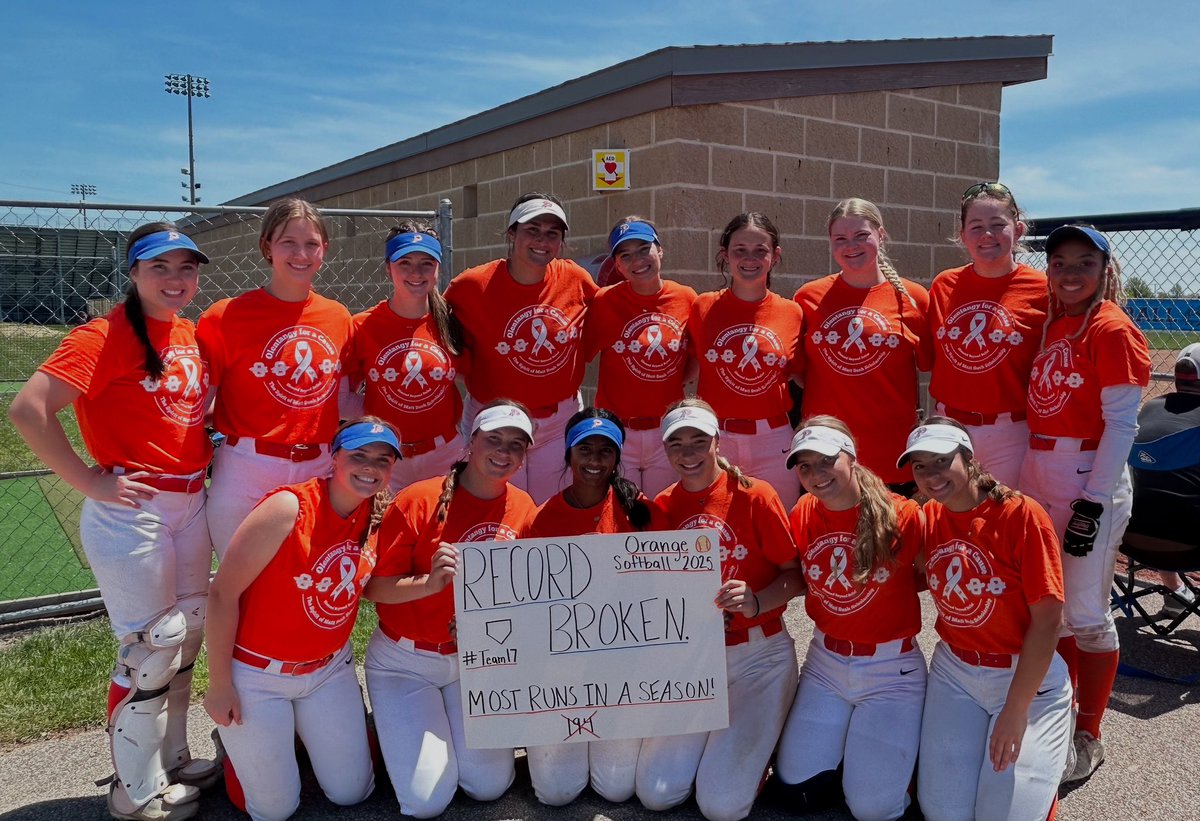 Olentangy Orange Softball 🥎 (@orangesball) on Twitter photo We officially broke the season record for runs scored today! 211 and counting…. We officially broke the season record for runs scored today! 211 and counting….