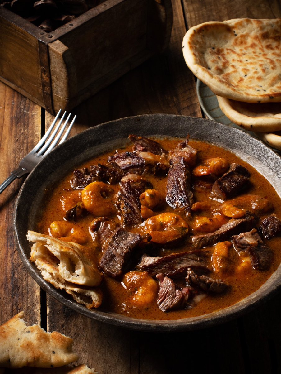 [RECIPE] Movie Night - Midnight Cowboy with Masala Surf ‘n’ Turf. I made this eons ago and thought I’d lost the recipe. Lost forever, until today, when an umber-stained notebook page in a lever arch file labelled ‘Appliance Insurance’ slipped out. Anyhoo, details on m’Insta.