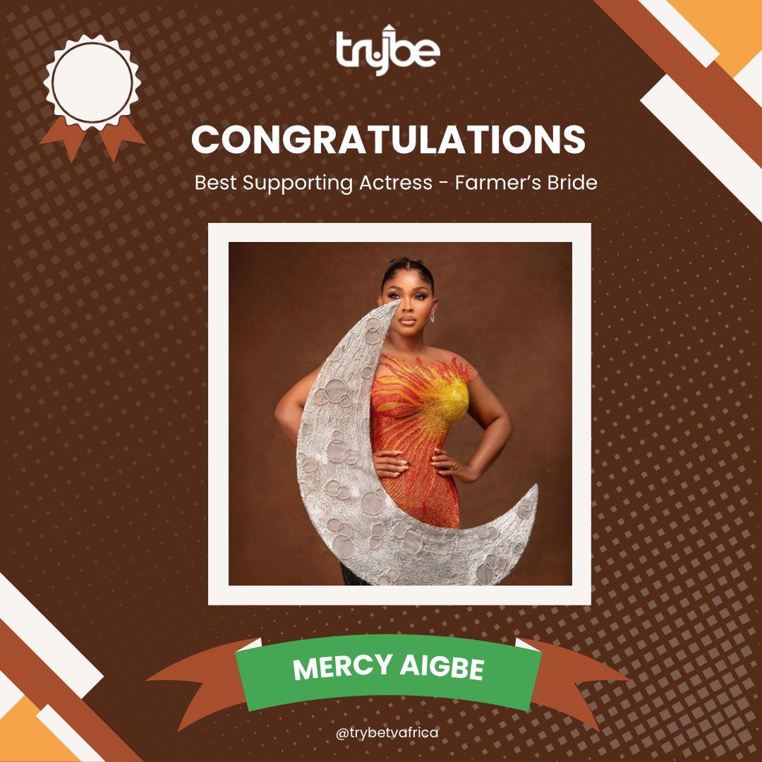 Trybe Movie Channel (@trybestv) on Twitter photo Congratulations to <a href="/realmercyaigbe/">Mercy Aigbe</a> for winning the Best Supporting Actress for the movie Farmer’s Bride #AMVCA11 Congratulations to <a href="/realmercyaigbe/">Mercy Aigbe</a> for winning the Best Supporting Actress for the movie Farmer’s Bride #AMVCA11