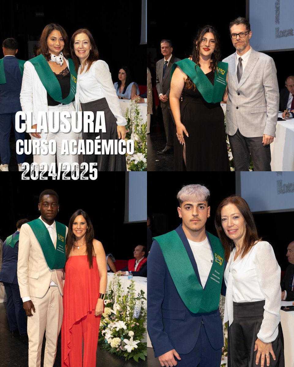 👨‍🎓Anoche celebramos en el Teatro Auditorio ‘Ciudad de Vícar’, nuestro acto de clausura del curso 2024/2025. 🌼 Eduardo López Padrino de las promociones de grado medio y Marta Bosquet Madrina de grado superior. También asistió el alcalde de Vícar Don Antonio Bonilla.
💚💚💚