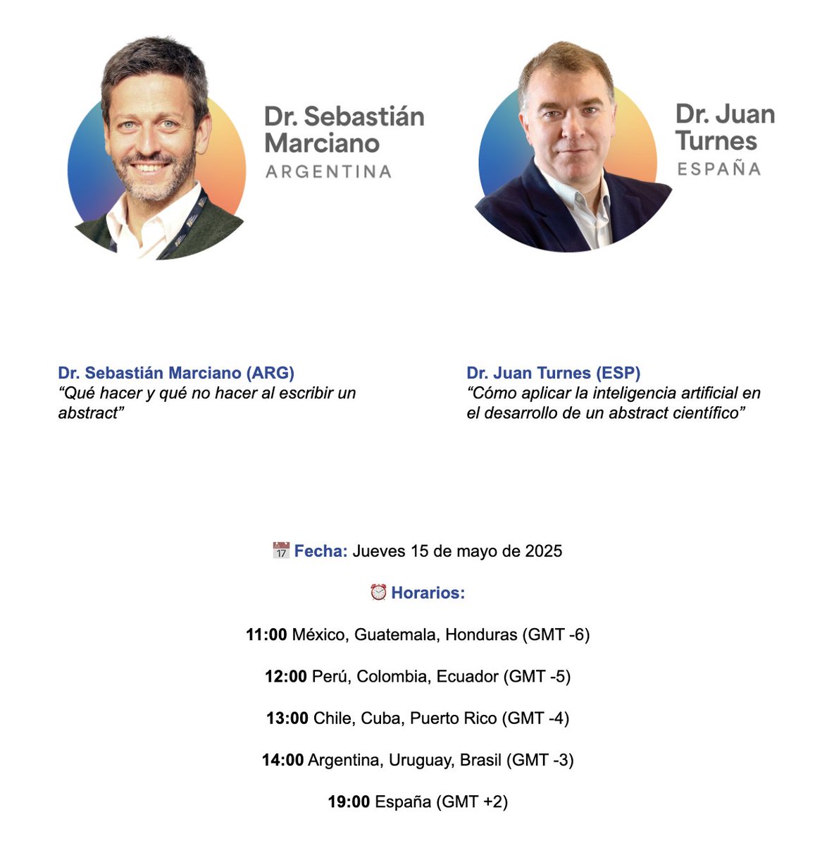 Luis Antonio Díaz, MD (@luisantoniodiaz) on Twitter photo No se pierdan el Webinar <a href="/alehlatam/">ALEH</a> + <a href="/AEEHLiver/">Asociación Española para el Estudio del Hígado</a> el 📅 Jueves 15 mayo 2025. Tenemos 2 grandes speakers <a href="/sebas_marciano/">Sebastian Marciano</a> y <a href="/jturnesv/">Juan Turnes</a> que entregarán estrategias para escribir abstracts (incluyendo IA 🤖). Inscripciones ✅: eventual-latam.us12.list-manage.com/track/click?u=… <a href="/AASLDtweets/">AASLD</a> <a href="/EASLedu/">EASL Education</a> #LiverTwitter No se pierdan el Webinar <a href="/alehlatam/">ALEH</a> + <a href="/AEEHLiver/">Asociación Española para el Estudio del Hígado</a> el 📅 Jueves 15 mayo 2025. Tenemos 2 grandes speakers <a href="/sebas_marciano/">Sebastian Marciano</a> y <a href="/jturnesv/">Juan Turnes</a> que entregarán estrategias para escribir abstracts (incluyendo IA 🤖). Inscripciones ✅: eventual-latam.us12.list-manage.com/track/click?u=… <a href="/AASLDtweets/">AASLD</a> <a href="/EASLedu/">EASL Education</a> #LiverTwitter