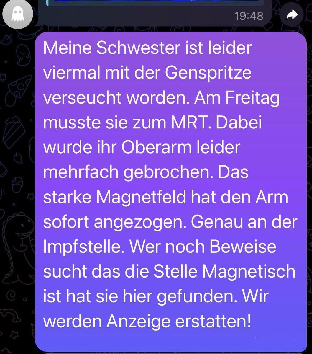 Ich persönlich bin ja seit der zweiten Spritze so derartig magnetisch, dass ich im Umkreis von 500 km alle Satelliten, GPS, Stromnetze und Telekommunikationseinrichtungen empfindlich stören kann, wenn ich nur meinen geimpften Arm hebe… 🤡