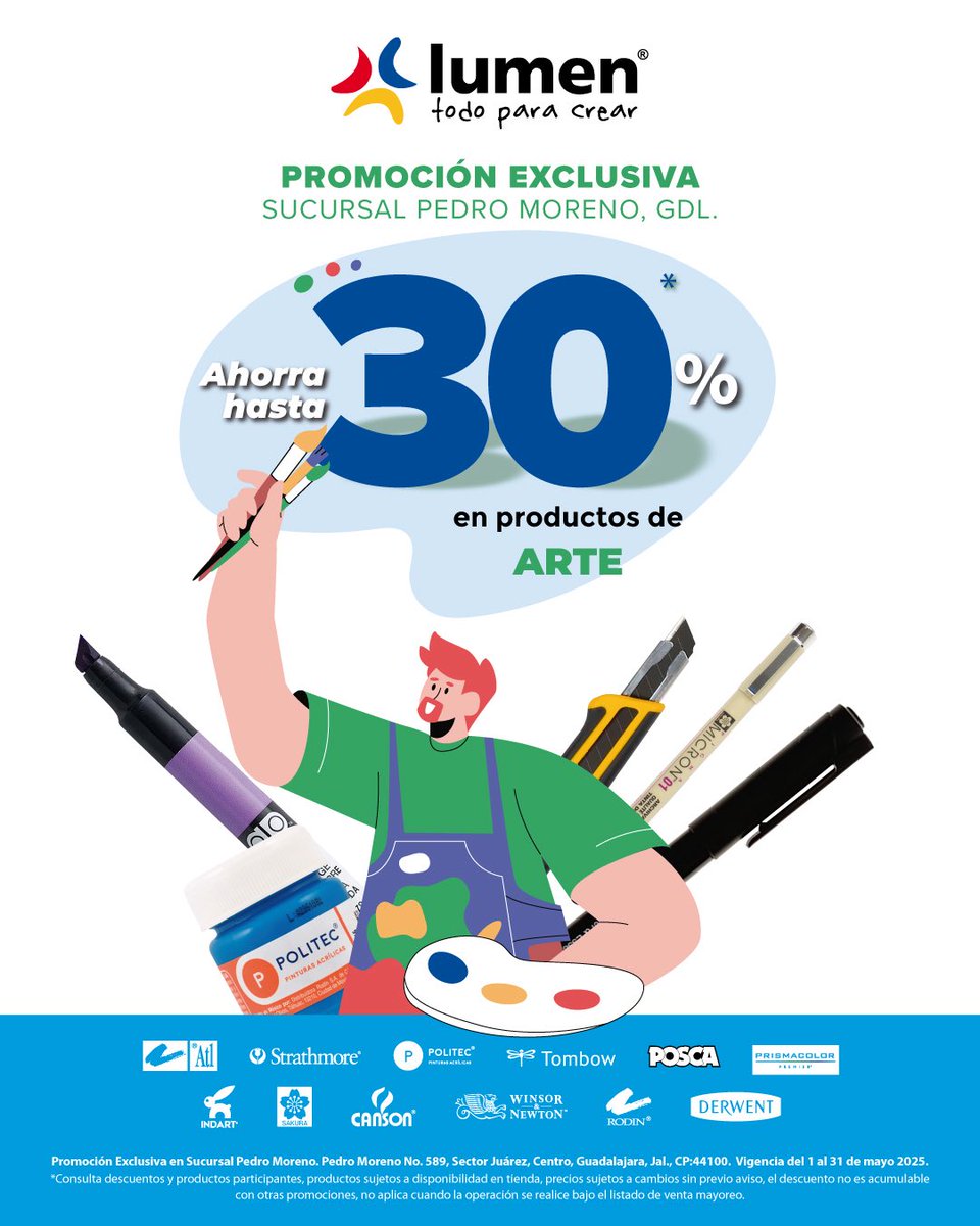 ¡Mayo llega con descuentazo en Pedro Moreno!

🎉🛍️ Aprovecha un 30% OFF en productos seleccionados durante todo el mes

¡Es momento de llevarte eso que tanto quereres!

📍Promoción exclusiva en tienda física de Pedro Moreno.

⏳ Vigencia hasta el 31 de mato 2025 
ℹ️ T&amp;C +
