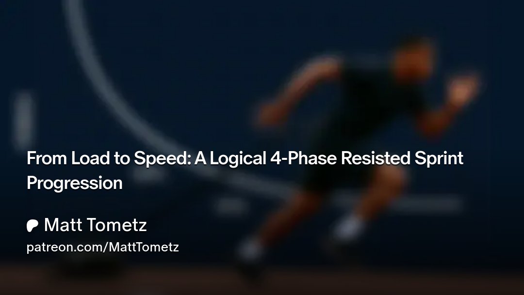 You've only unlocked a fraction of the impact resistance sprints can have with your athletes

Resistance for speed development doesn't exist in a vacuum and is only as valuable as the preceding and proceeding phases it's paired with

Patreon post 52: patreon.com/posts/from-loa…
