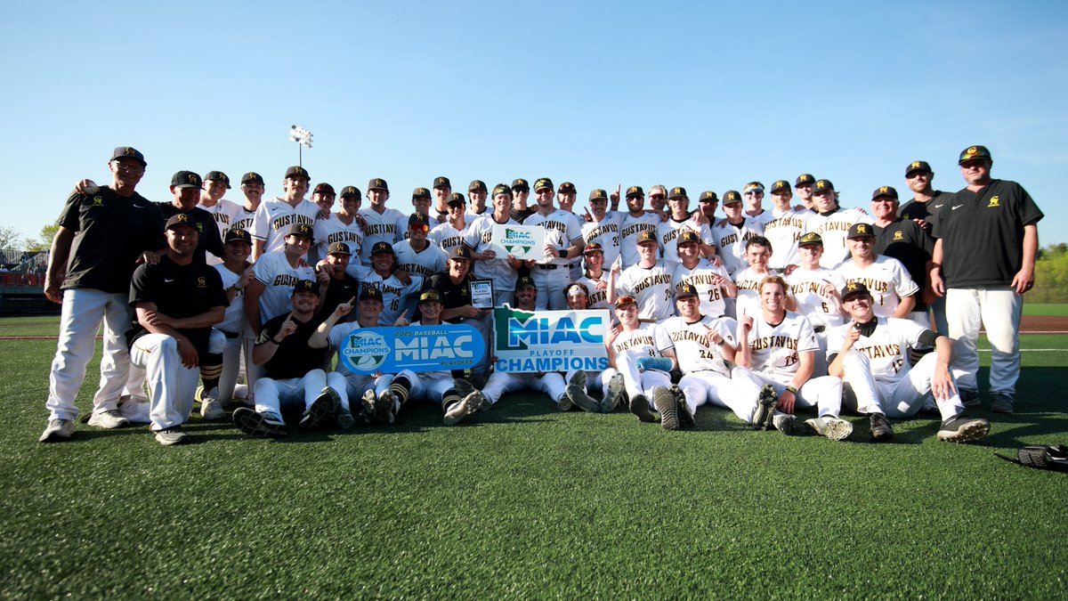 Gustavus Athletics (@gustieathletics) on Twitter photo MIAC PLAYOFF CHAMPS!
.<a href="/GustieBaseball/">Gustavus Baseball</a> defeated Bethel 11-9 to claim the first MIAC playoff title in program history and advance to the NCAA tournament for the first time!
#GoGusties | #d3baseball MIAC PLAYOFF CHAMPS!
.<a href="/GustieBaseball/">Gustavus Baseball</a> defeated Bethel 11-9 to claim the first MIAC playoff title in program history and advance to the NCAA tournament for the first time!
#GoGusties | #d3baseball