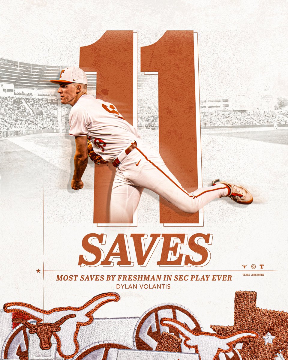 Texas Baseball (@texasbaseball) on Twitter photo new name atop the <a href="/SEC/">Southeastern Conference</a> record books 📚
#HookEm | <a href="/TexasLonghorns/">Texas Longhorns</a> | <a href="/DylanVolantis/">Dylan Volantis</a> new name atop the <a href="/SEC/">Southeastern Conference</a> record books 📚
#HookEm | <a href="/TexasLonghorns/">Texas Longhorns</a> | <a href="/DylanVolantis/">Dylan Volantis</a>