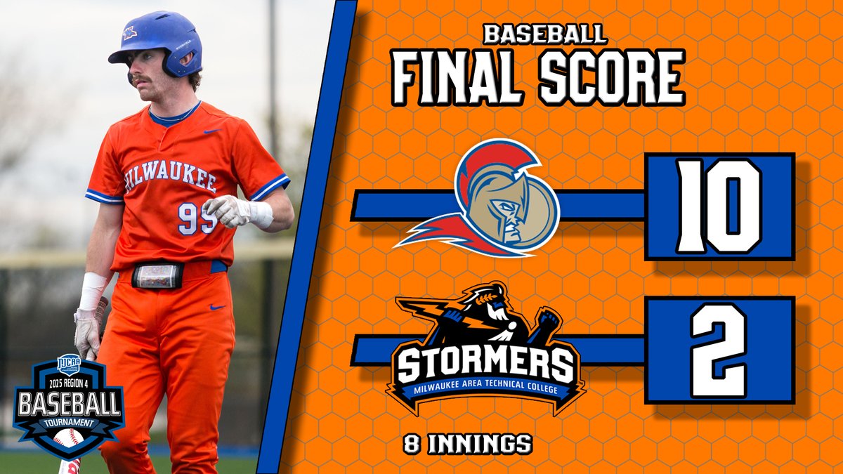 Men's ⚾️ Game Final: Elgin Community College 10, Stormers 2 (8 innings)

MATC baseball's historic season ends in Region 4 Playoffs. Stormers finish the season 35-23 (most wins in last two decades)