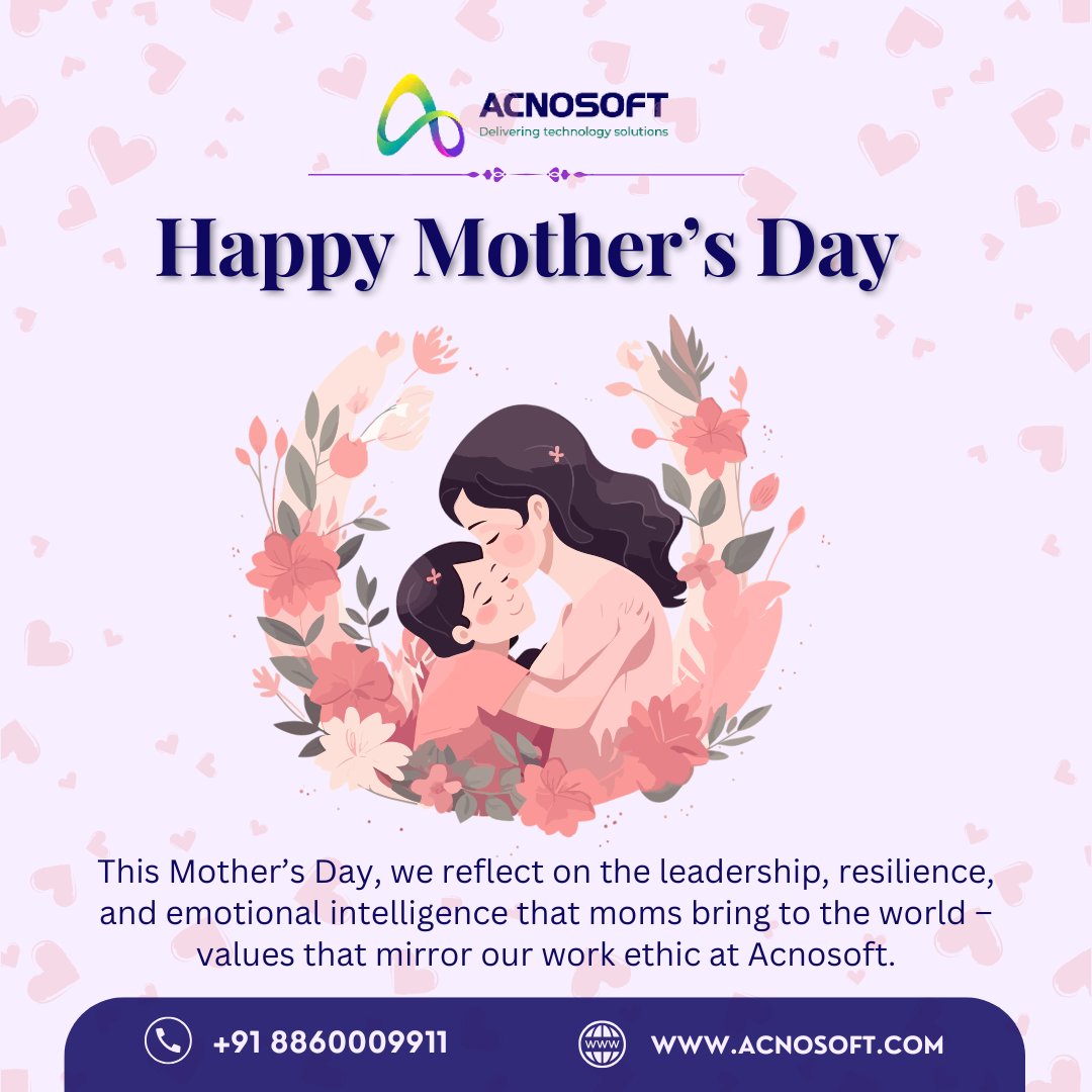 acnosoft's tweet image. From raising kids to raising brands – moms do it all! 💼💙
Happy #MothersDay from all of us at Acnosoft.

Here’s to the mothers who built us – now we build websites &amp;amp; campaigns with love. 💻🌸

#HappyMothersDay #MomsInTech #DigitalMoms #AcnosoftCares