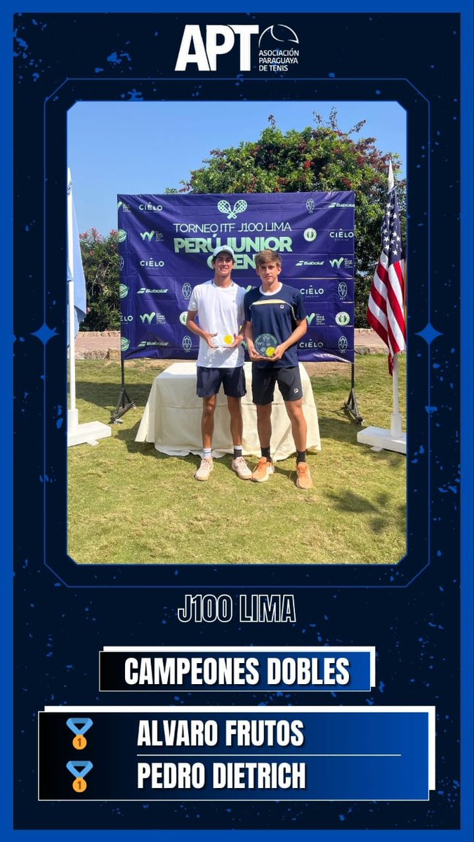 Alvaro Frutos también se consagró en la rama de dobles del ITF J100 en Lima.