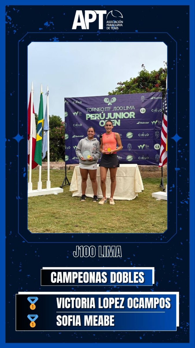 Victoria López Campeona en la rama de dobles del ITF J100 en Lima.
