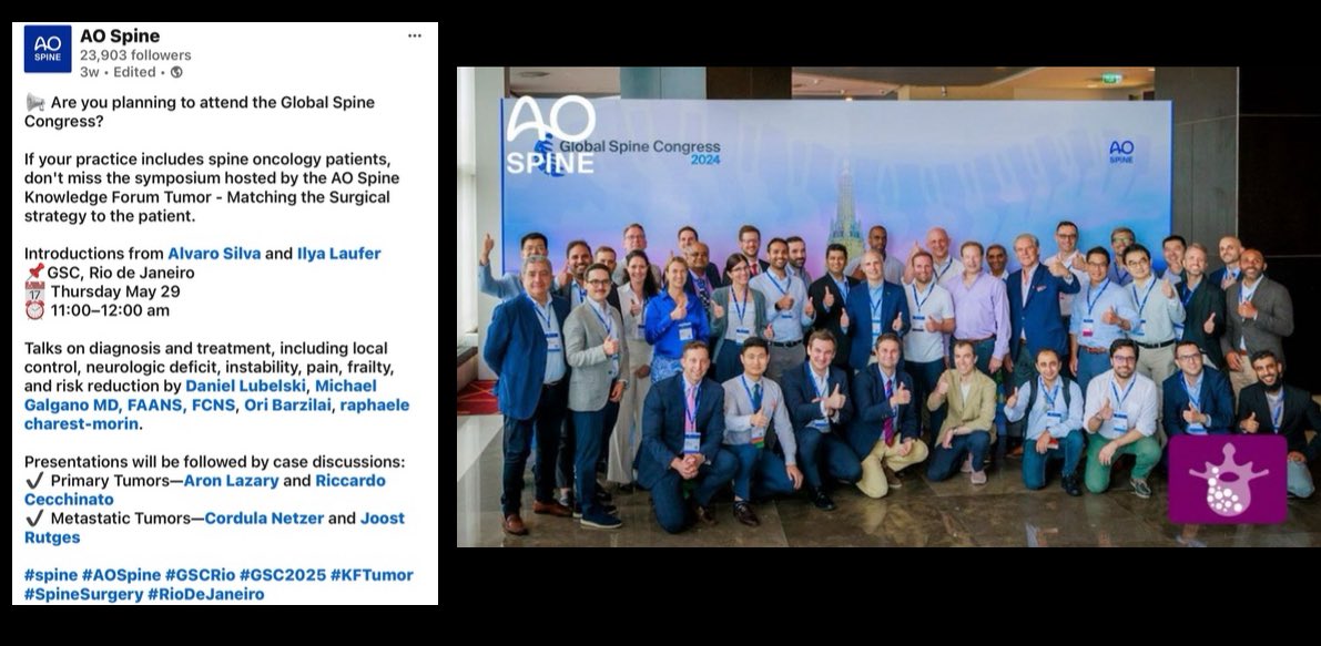 Michael Galgano MD (@mgalganomd) on Twitter photo Planning to attend the
upcoming Global Spine Congress in #Brazil?
Check out the Oncology Symposium hosted by the <a href="/AOSpine/">AO Spine</a> Tumor Knowledge Forum!
This will be a high yield educational experience for all attendees.
<a href="/IlyaLaufer/">Ilya Laufer</a>
<a href="/JohnHShinMD/">John H. Shin MD, MBA</a>
<a href="/Physiologyguy/">Matthew L. Goodwin</a>
<a href="/DanielLubelski/">Daniel Lubelski</a> Planning to attend the
upcoming Global Spine Congress in #Brazil?
Check out the Oncology Symposium hosted by the <a href="/AOSpine/">AO Spine</a> Tumor Knowledge Forum!
This will be a high yield educational experience for all attendees.
<a href="/IlyaLaufer/">Ilya Laufer</a>
<a href="/JohnHShinMD/">John H. Shin MD, MBA</a>
<a href="/Physiologyguy/">Matthew L. Goodwin</a>
<a href="/DanielLubelski/">Daniel Lubelski</a>