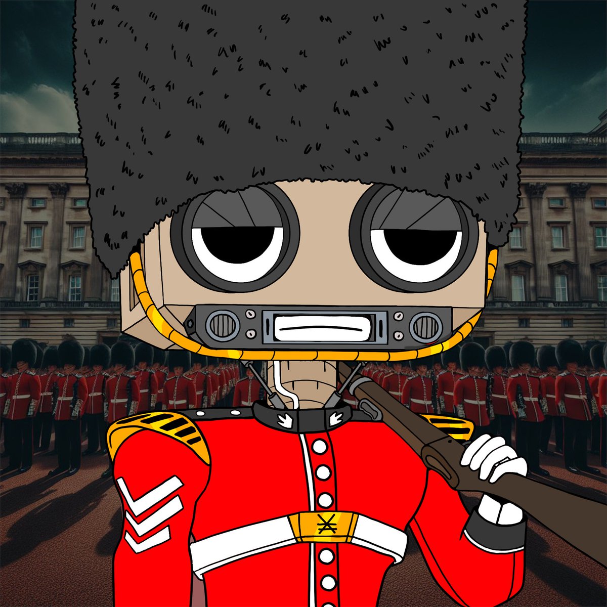 NanoBotsNaNFT's tweet image. We are auctioning off the 1/1 "KING'S GUARD BOT" for charity!
100% of the total amount raised will go to @FisherHouseFdtn who help support injured military veterans and their families from all over, with a comfortable, relaxing home away from home while they undergo treatment.