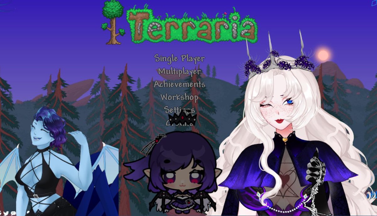 MSpindlesilk's tweet photo. Terraria with @AdriaSpiderLady and @SpiderShiiVT !!!
Come join the spiders in the wilds~
#terraria #SpiderVtubers #TheStrays #VtubersEN #VtubersUprising #VTLive https://t.co/Cw3lZe6ROn