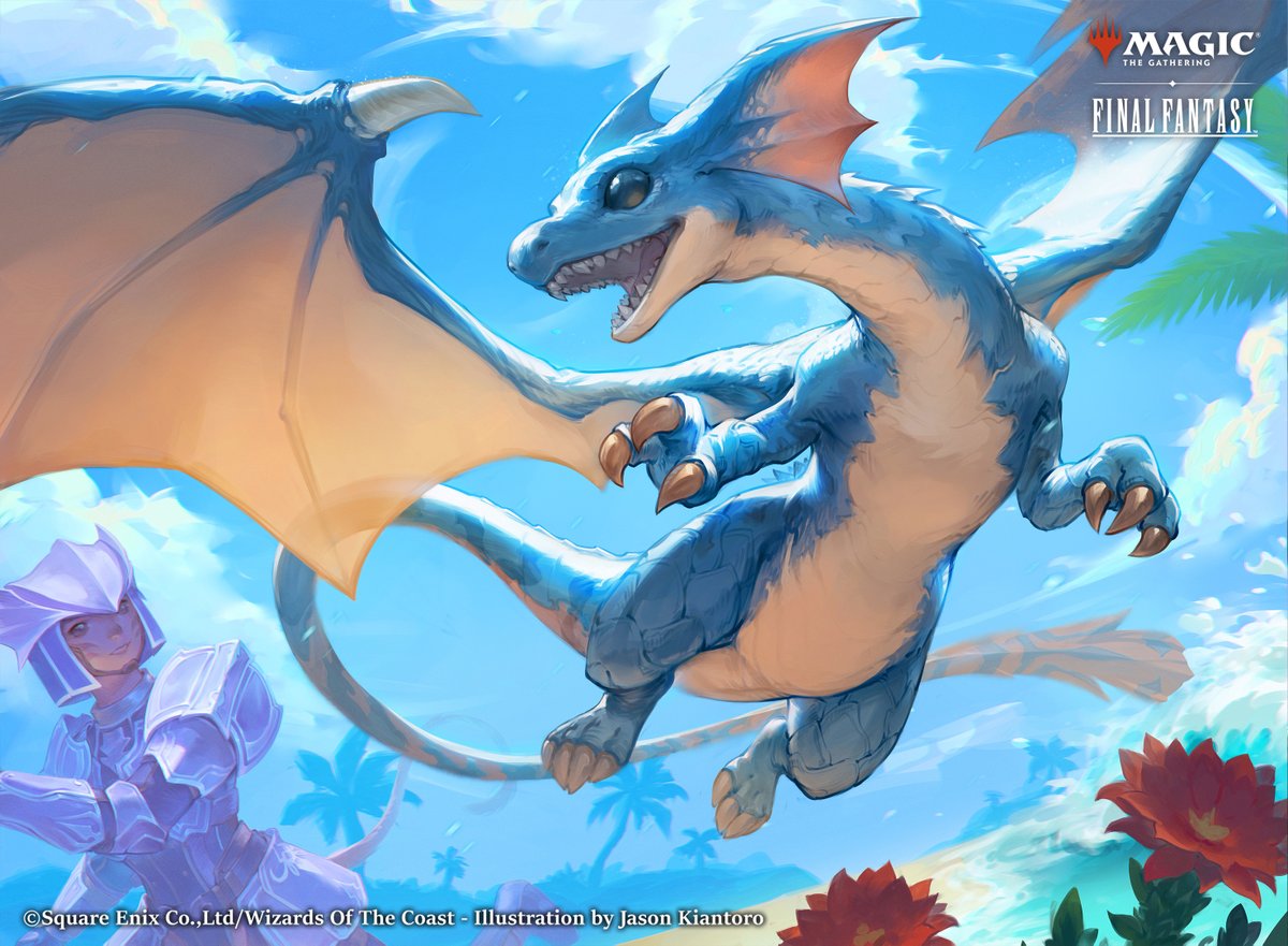thatjaykart's tweet photo. Absolutely honored and thrilled to share this!
Big thanks to AD Eisuke Takeda for sending this card my way, it's one of my most favorite pieces ever to paint. 

Thanks to @jsraphael57 too for the support!

"Dragoon's Wyvern" - FFXI

#MTGxFINALFANTASY https://t.co/T1NeoCu4gq