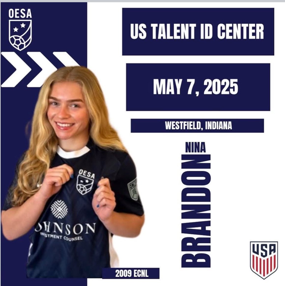 Nina Brandon • ECNL 2027 (@ninabrandon09) on Twitter photo I’m so thankful for the opportunity!
<a href="/ohioelite/">Ohio Elite Soccer Academy</a>
<a href="/ImYouthSoccer/">ECNL/GA/Recruiting/College Soccer</a>
<a href="/ImCollegeSoccer/">College Soccer Truth ™</a>
<a href="/AHSWomenSoccer/">AHS Women's Soccer</a> I’m so thankful for the opportunity!
<a href="/ohioelite/">Ohio Elite Soccer Academy</a>
<a href="/ImYouthSoccer/">ECNL/GA/Recruiting/College Soccer</a>
<a href="/ImCollegeSoccer/">College Soccer Truth ™</a>
<a href="/AHSWomenSoccer/">AHS Women's Soccer</a>