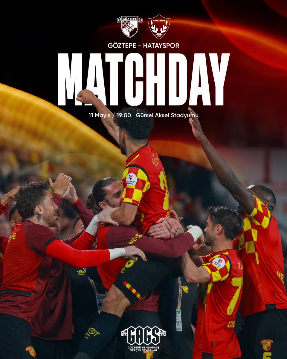 Haydi Bastır Şanlı Göztepe💛❤️

🗓️ 11 Mayıs Pazar
🕣 19:00
📍 Gürsel Aksel Stadyumu

#HaydiBastırŞanlıGöztepe #Göztepe #GAGS #Hatayspor