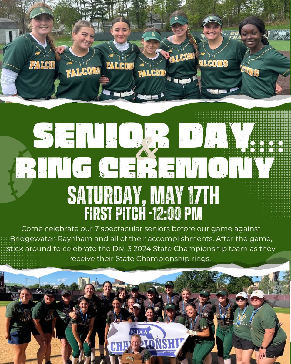 📆SAVE THE DATE! 📆 

Come join us for all the celebrations! We will acknowledge our 7 seniors before the game and welcome back our 2024 Div. 3 State Championship team with our rings after the game! 💍

<a href="/WeAreDRSports/">Dighton-Rehoboth Athletics</a> <a href="/GlobeSchools/">Boston Globe Schools</a> <a href="/BostonHeraldHS/">Danny Ventura</a> <a href="/CamMerritt_News/">Cameron Merritt</a> <a href="/TheTylerHetu/">Tyler Hetu</a>