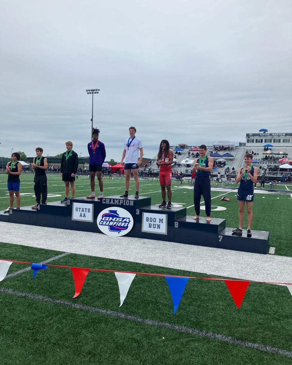 JCSchoolSystem's tweet image. 3 state track and field championships the past 2 days. EJHS’ boys 4x800 relay started it Friday, followed by EJHS’ Michael Kelleher with a win in the Class AA 800m and JCHS’ Solè Bailey winning the 300m hurdles in Class AAAAA. #SuccessLivesHere #SuccessatJCSS